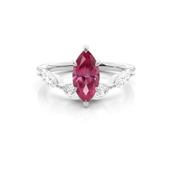 Prong Set Pink Tourmaline Engagement Ring