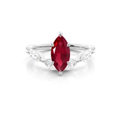 Prong Set Ruby Engagement Ring