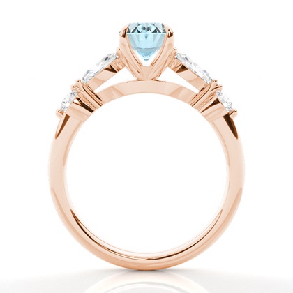 Krappenbesetzter Aquamarin-Verlobungsring