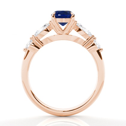 Verlobungsring mit blauem Saphir in Krappenfassung