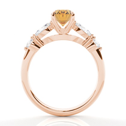 Krappenbesetzter Citrin-Verlobungsring