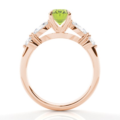 Krappenbesetzter Peridot-Verlobungsring