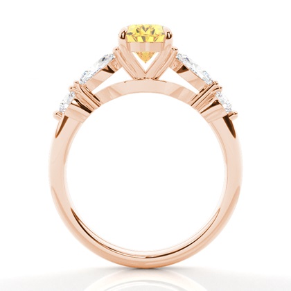 Verlobungsring mit gelbem Diamant und seitlichem Stein