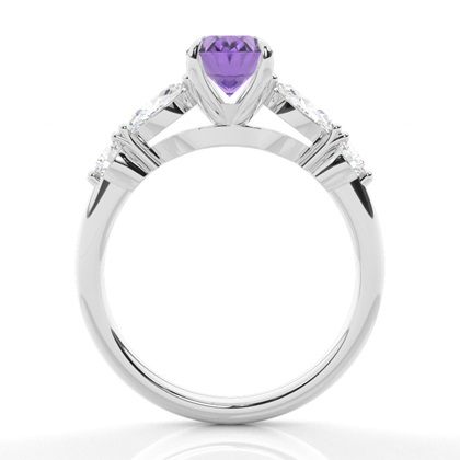 Krappenbesetzter Amethyst-Verlobungsring