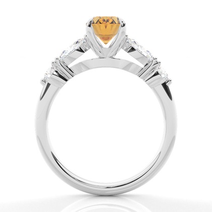 Krappenbesetzter Citrin-Verlobungsring