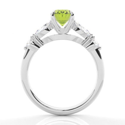 Krappenbesetzter Peridot-Verlobungsring