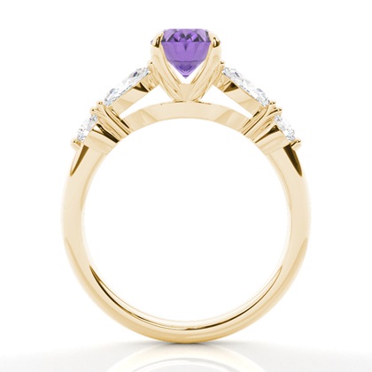 Krappenbesetzter Amethyst-Verlobungsring