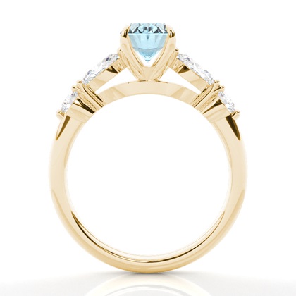 Krappenbesetzter Aquamarin-Verlobungsring