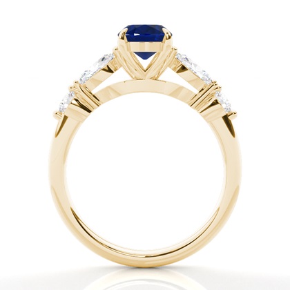 Verlobungsring mit blauem Saphir in Krappenfassung