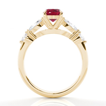 Krappenbesetzter Rubin-Verlobungsring