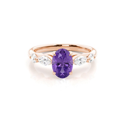 Prong Set Amethyst Engagement Ring