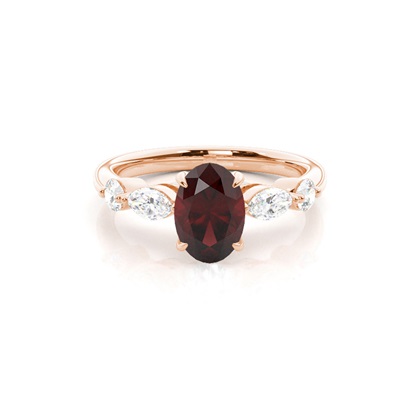 Prong Set Garnet Engagement Ring