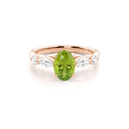 Prong Set Peridot Engagement Ring
