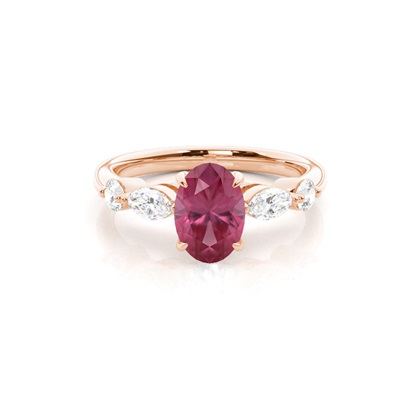 Prong Set Pink Tourmaline Engagement Ring