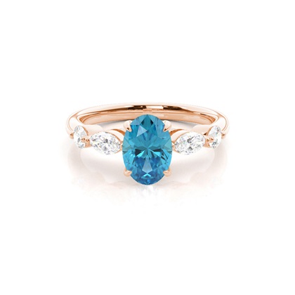 Prong Set Blue Topaz Engagement Ring