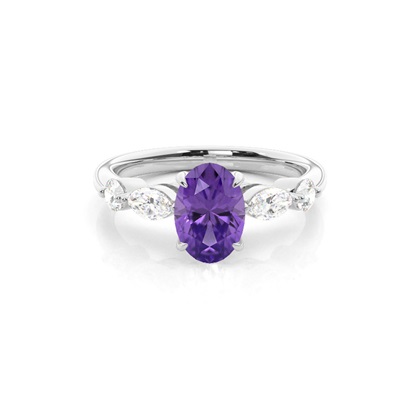 Prong Set Amethyst Engagement Ring