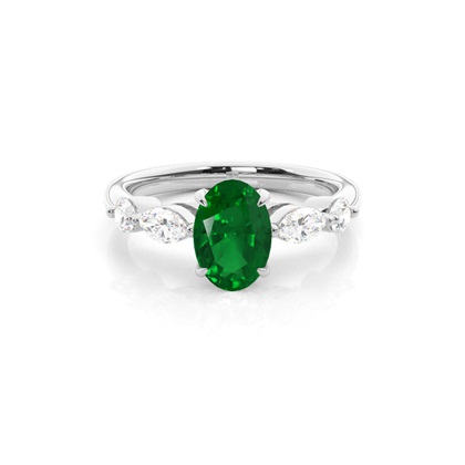 Prong Set Emerald Engagement Ring