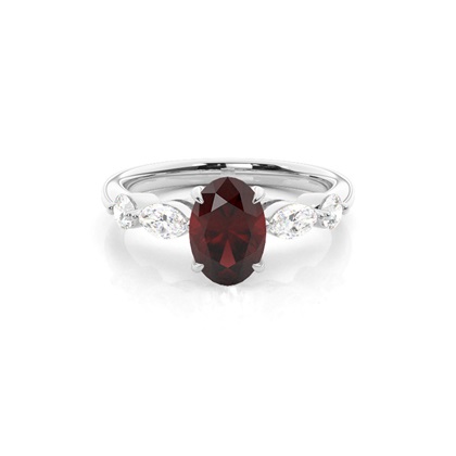 Prong Set Garnet Engagement Ring