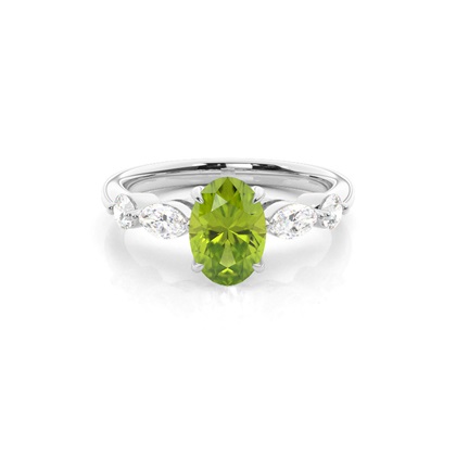 Prong Set Peridot Engagement Ring