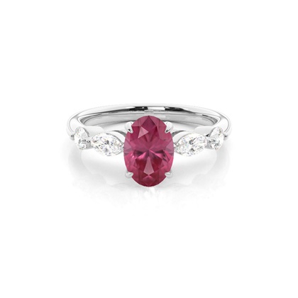 Prong Set Pink Tourmaline Engagement Ring