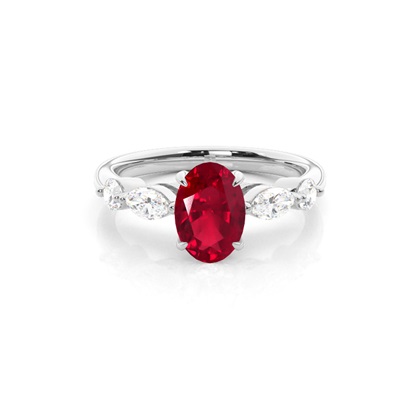 Prong Set Ruby Engagement Ring