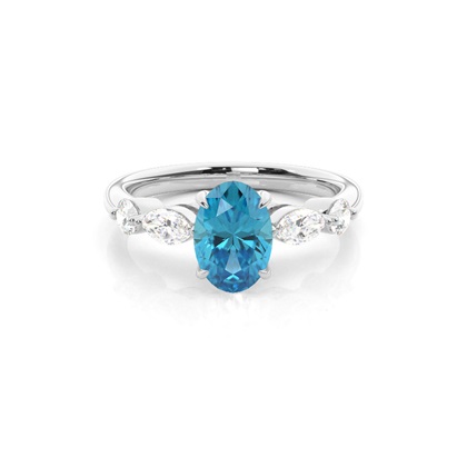Prong Set Blue Topaz Engagement Ring