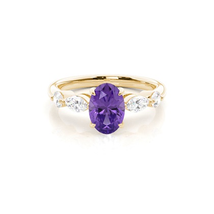 Prong Set Amethyst Engagement Ring