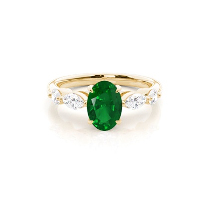 Prong Set Emerald Engagement Ring