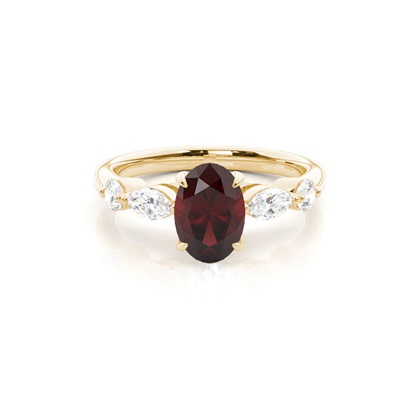 Prong Set Garnet Engagement Ring