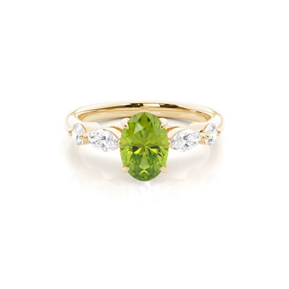 Prong Set Peridot Engagement Ring