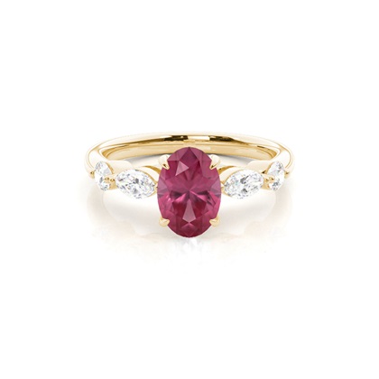Prong Set Pink Tourmaline Engagement Ring