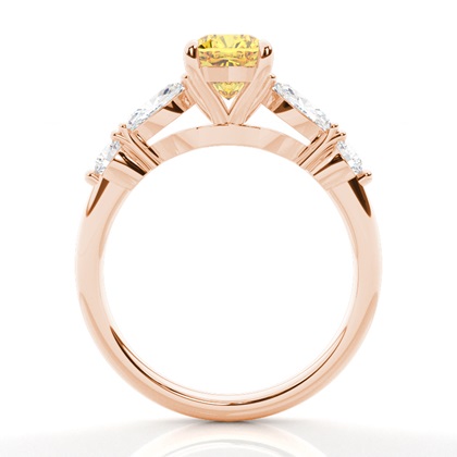 Verlobungsring mit gelbem Diamant und seitlichem Stein