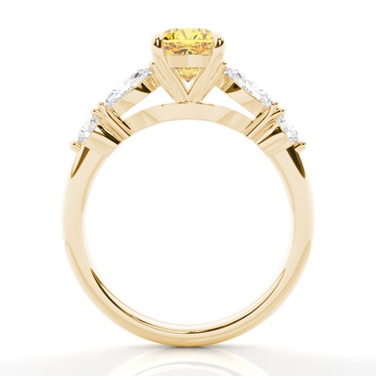 Verlobungsring mit gelbem Diamant und seitlichem Stein