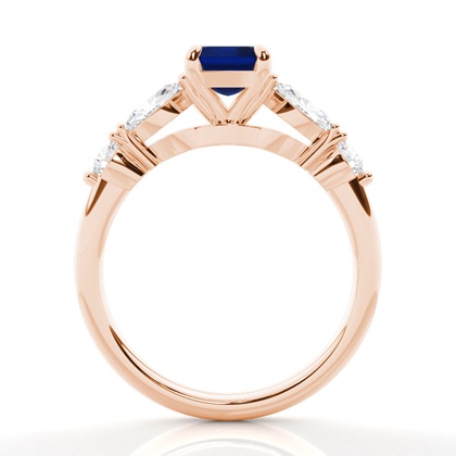 Verlobungsring mit blauem Saphir in Krappenfassung