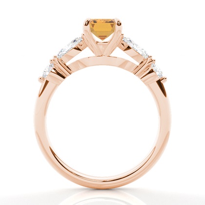 Krappenbesetzter Citrin-Verlobungsring