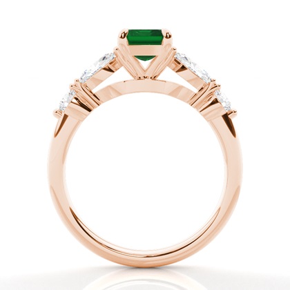Krappenbesetzter Smaragd-Verlobungsring