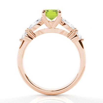 Krappenbesetzter Peridot-Verlobungsring