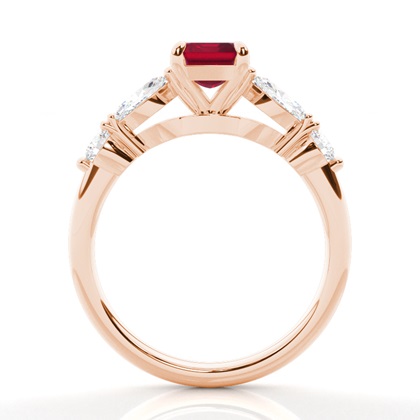 Krappenbesetzter Rubin-Verlobungsring