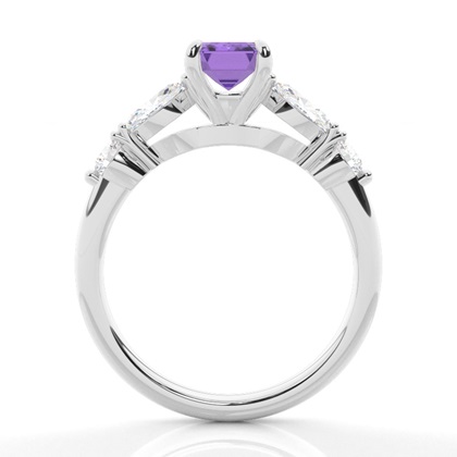 Krappenbesetzter Amethyst-Verlobungsring