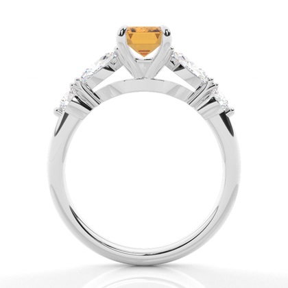 Krappenbesetzter Citrin-Verlobungsring