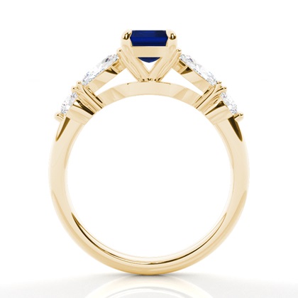 Verlobungsring mit blauem Saphir in Krappenfassung