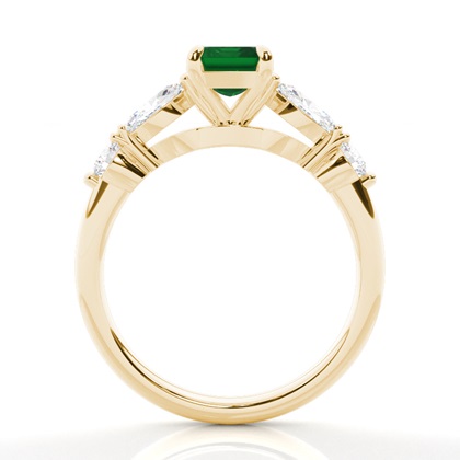 Krappenbesetzter Smaragd-Verlobungsring