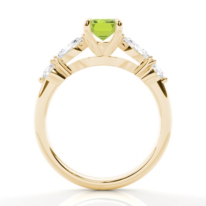 Krappenbesetzter Peridot-Verlobungsring