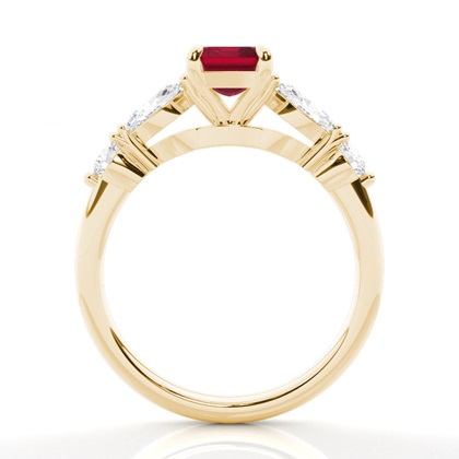 Krappenbesetzter Rubin-Verlobungsring