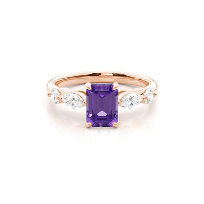 Prong Set Amethyst Engagement Ring