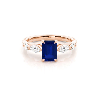 Rose Gold Gemstone Diamond Engagement Rings