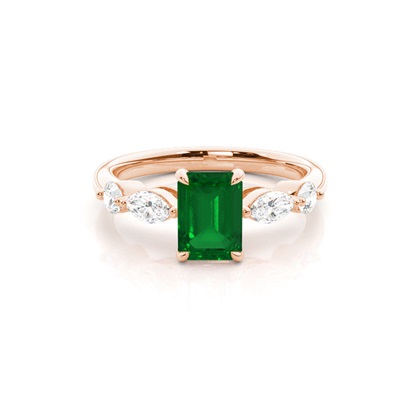 Prong Set Emerald Engagement Ring