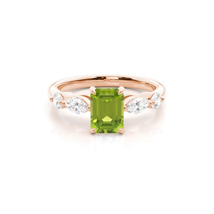 Prong Set Peridot Engagement Ring