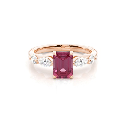 Prong Set Pink Tourmaline Engagement Ring