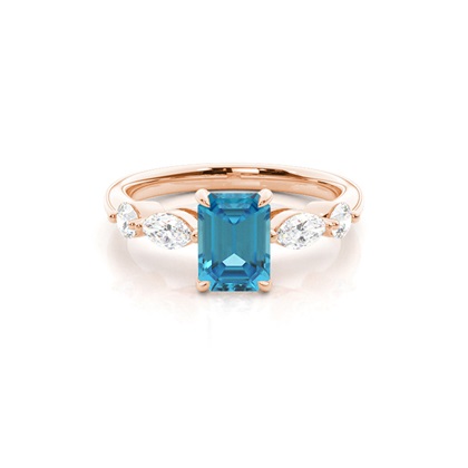 Prong Set Blue Topaz Engagement Ring